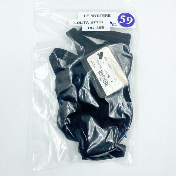 Le Mystere NO 9 Lolita Triangle Bra #7159 in Black Noir US 30E - Picture 6 of 8